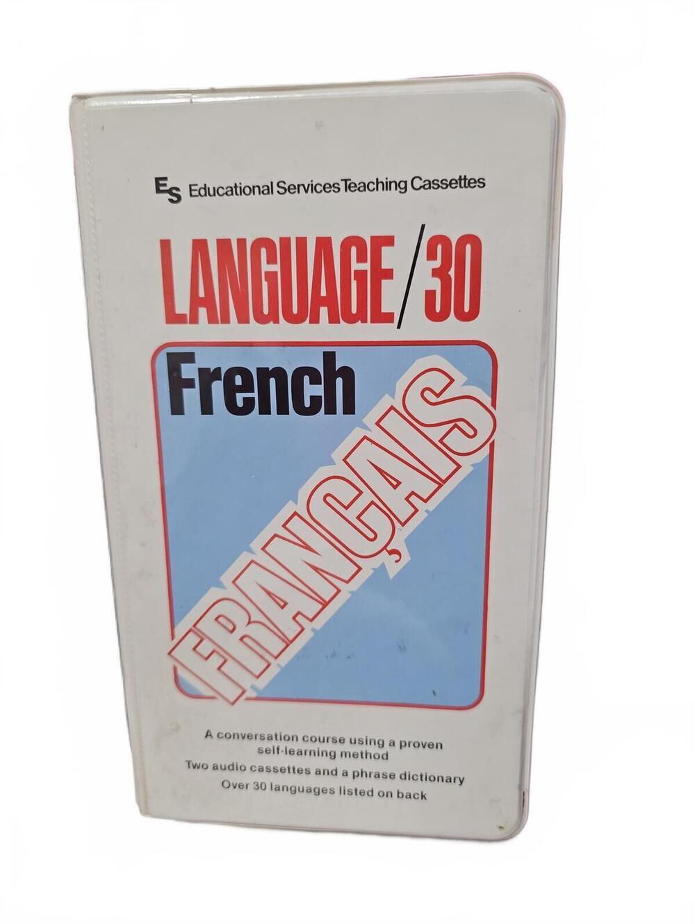 1974 LANGUAGE/30 French Learning Audio Cassettes w/ Phrase Dictionary and Study